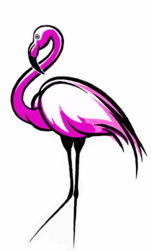 Фламинго смотрит влево